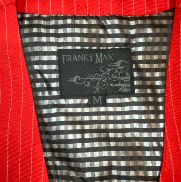 Franky Max - Men’s Casual Vest Embroidered Front & Back Size M Red   - Picture 5 of 9
